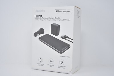 Ubio Labs MFi-Certified 6000mAh Power Bank+Car+Wall Charger for iPhone 12 13 14