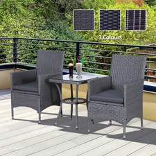 Rattan Furniture Bistro Set Garden Table Chair Patio Outdoor Conservatory Wicker