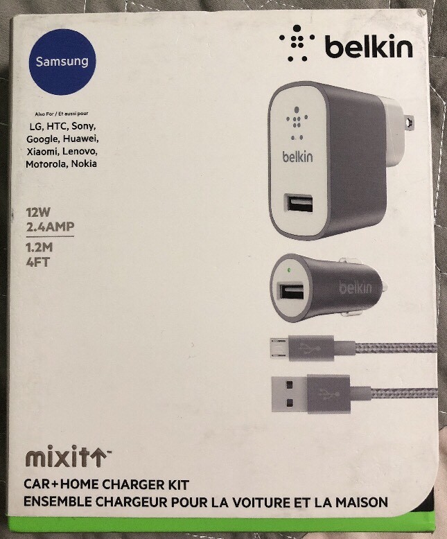 Belkin Mixit Metallic 2.4A Premium Charging Kit w/ Micro USB Cable - Space Gray