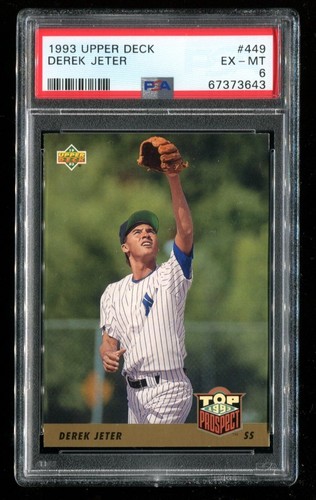 1993 Upper Deck #449 Derek Jeter Rookie RC PSA 6 EX-MT HOF Yankees~(KS)
