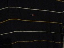 Tommy Hilfiger Shirt Men's XL Multi-Colored Striped Short Sleeve Polo Shirt Blue