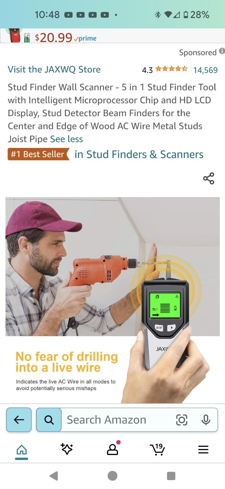 JAXWQ Stud Finder Wall Scanner Model TH410 NIB *Silver* eBay