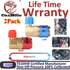 AC High Low Side Quick Connector Adapter Fitting Coupler Kit For Car AC Gauge