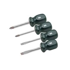 Sk Tools 86325 4 Piece Suregrip Short Screwdriver Set With Green Handles