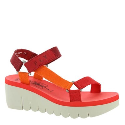 Fly London Z1502* Womens Red Yefa Wedge Sandal Size US 9-9.5 EU 40