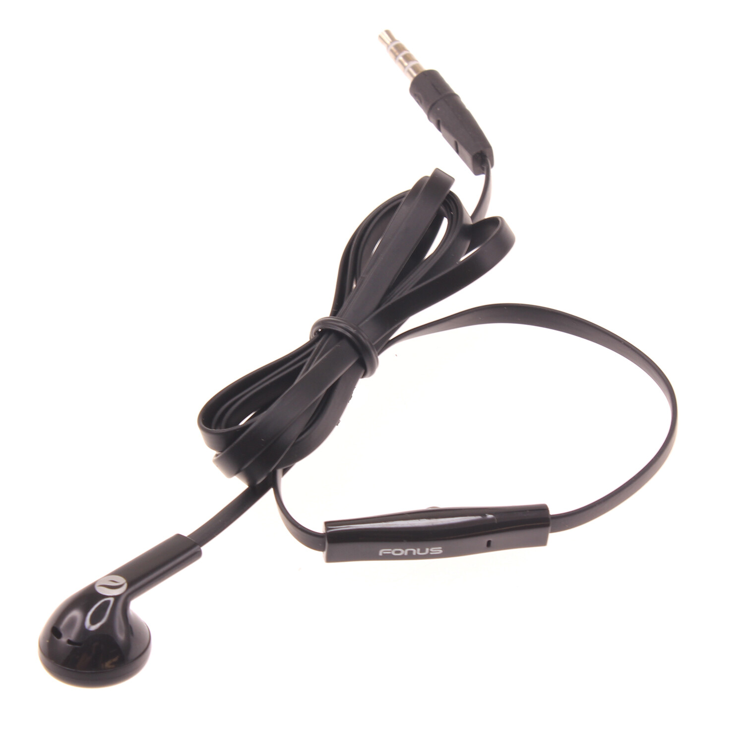 Mono Headset Wired Earphone Single Earbud 3.5mm Headphone Flat for Cell Phones