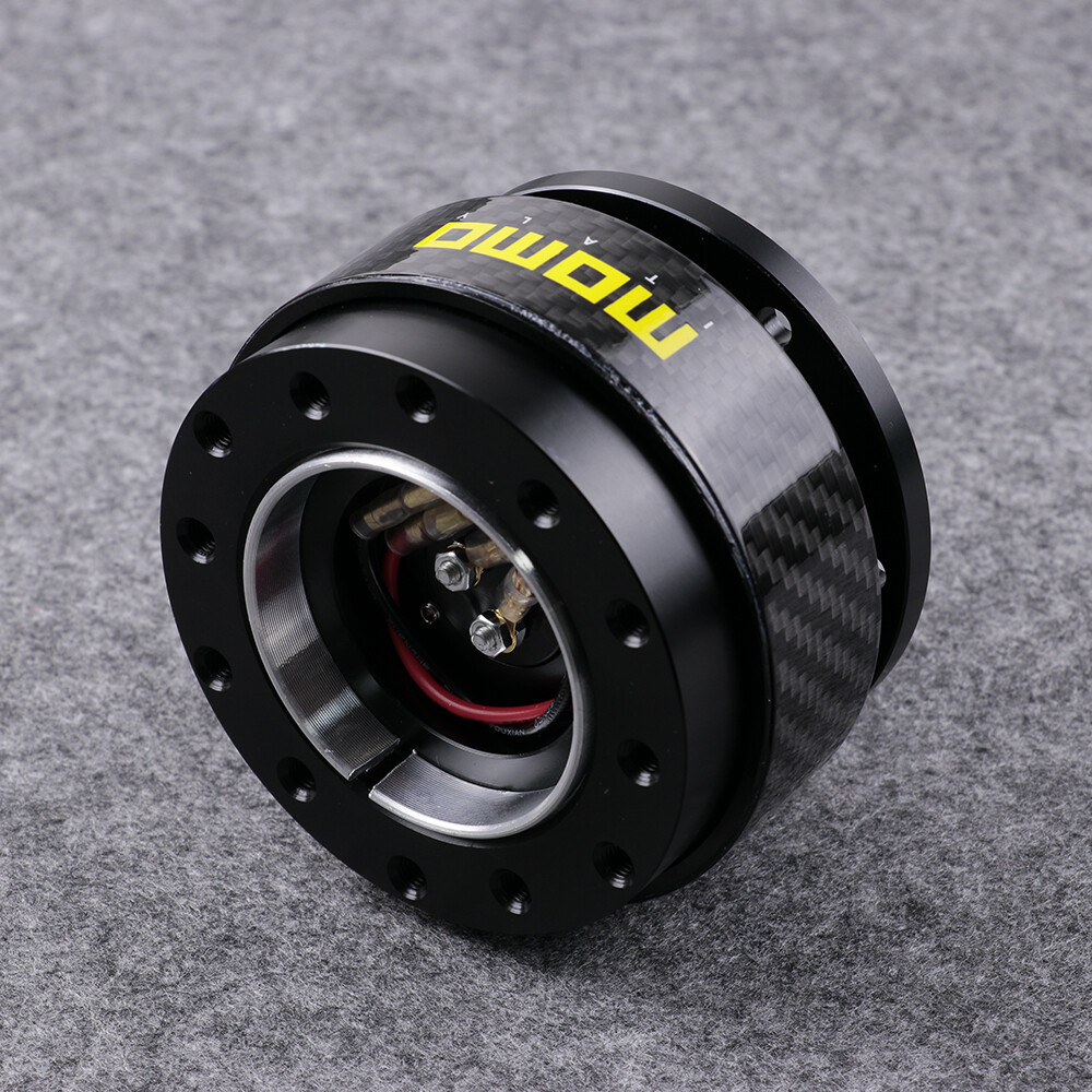 MOMO Black Carbon Fibre Steering Wheel Quick Release Hub