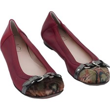 AGL Attilio Giusti Leombruni Monika Cap Toe Ballet Flat Red Womens Size 35 US 5