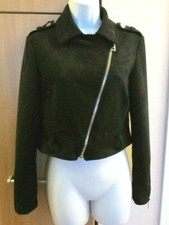 Women's Rinascimento Black Biker Jacket Zip Size S