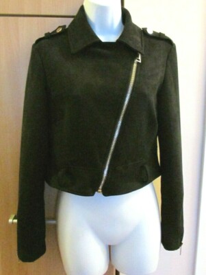 Women's RINASCIMENTO Black Biker Jacket Zip Size S