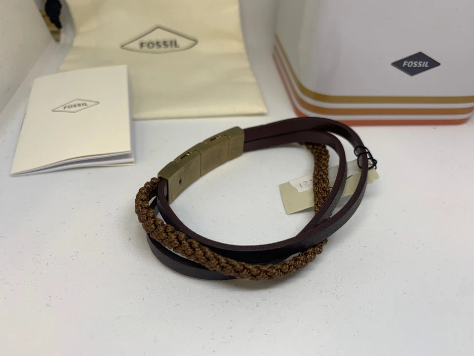 Fossil Armband Triple-Strand Herren Men Braun Leder mit Geschenkbox JOF00530715 - Bild 2 von 3