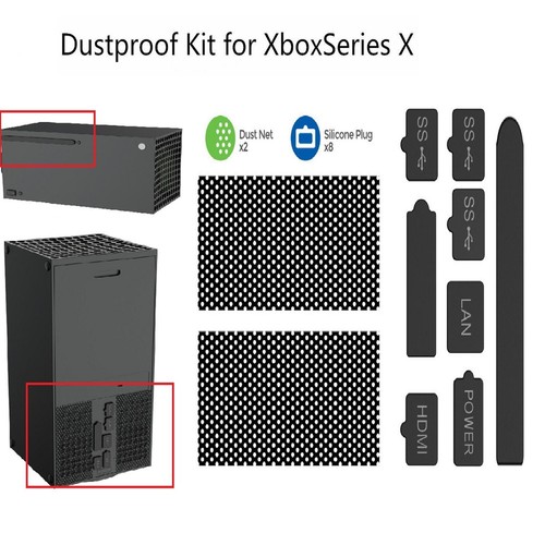 Console Dustproof Suit Mesh Filter Net+Silicone Plug Kit Set For Xbox Series X - Picture 7 of 12