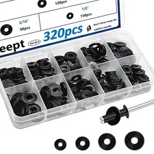 320Pcs Black Pop Rivet washers Assortment kit for Pop Rivets Diameter