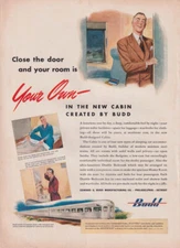 Close the door & your room is your own Budd Cabin Sleeper RR Car ad 1946 Nwk