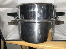 Vintage Luster Craft 6 Qt. Stock Pot With Domed Lid Stainless USA