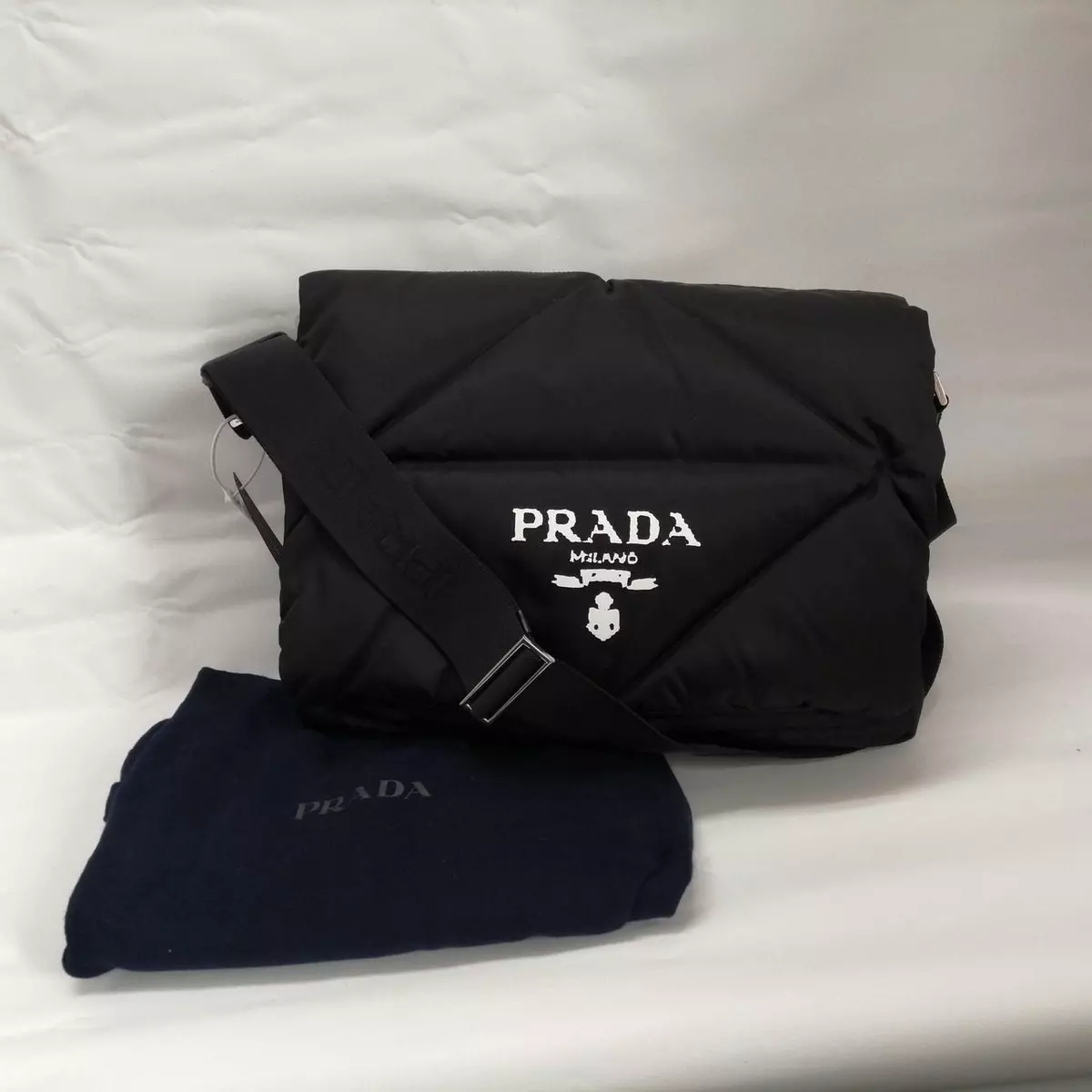 Re Nylon Shoulder Bag in Black - Prada