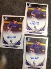 3-2014 Bowman Chrome FORREST WALL Autograph RC's..........