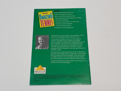 David Crane's Amazing Tennis Super Nintendo SNES Box & Manual Only * - Picture 15 of 17