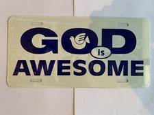 Made in the USA! God Is Awesome license plate.