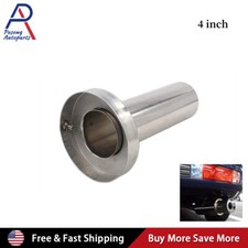 Universal 4 Inches Exhaust Muffler Tip Stainless Steel Round Removable Silencer