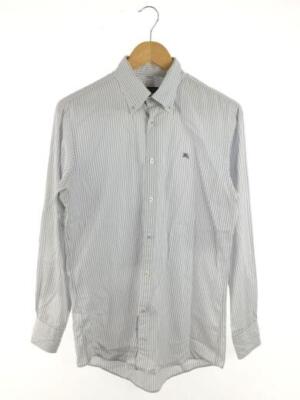 BURBERRY BLACK LABEL Long Sleeve Shirt 40 Cotton WHT Stripe BURBERRY BLACK LABEL Long Sleeve Shirt 40 Cotton WHT Stripe