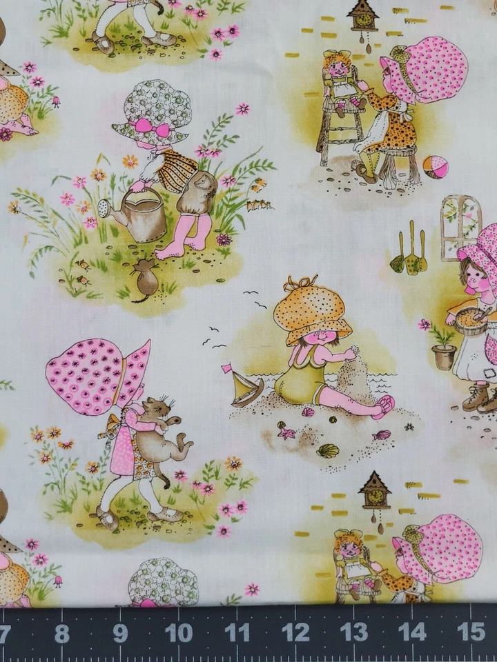 Holly Hobbie and Friends Cotton Fabric Vintage New With Tag  1 yd 24 inch - Image 3 of 4