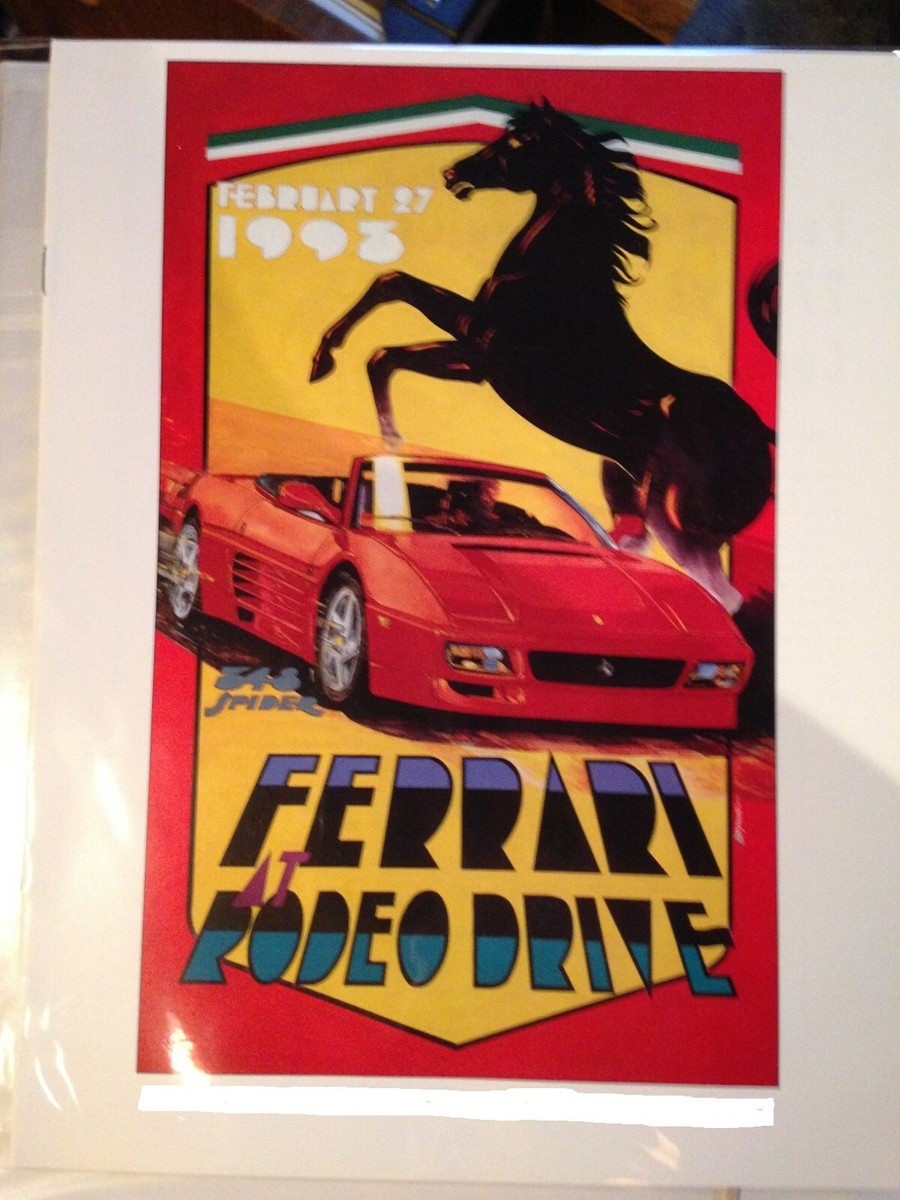 Ferrari Poster. 1993 Rodeo Drive Introduction Ferrari 348
