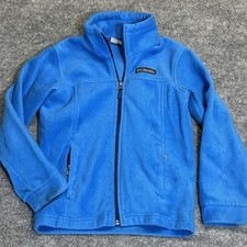Columbia Sweater Boys XSmall Blue Fleece Full Zip Outdoors Casual Youth Kids