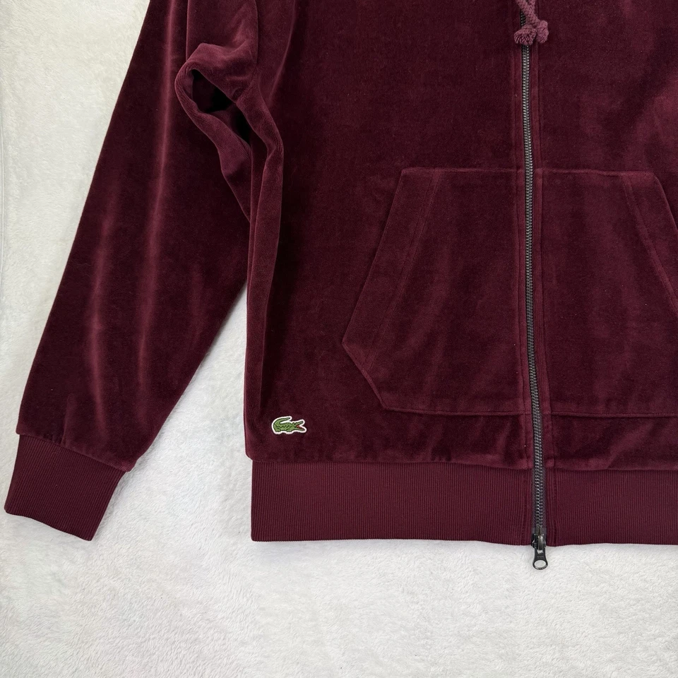 Conjunto de chándal de terciopelo borgoña Lacoste LIVE M Joggers S se ajusta a M logotipo dorado Foto 3 de 4