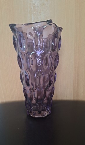 Purple Crystal Glass Vase, Thickened Glass, 22cmx12cm