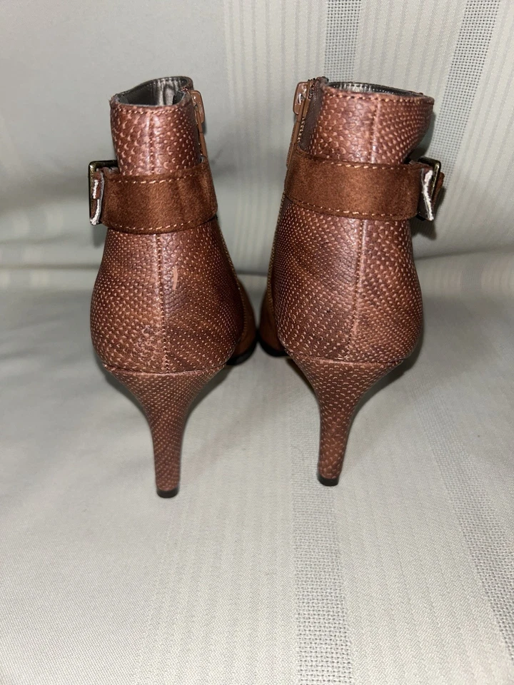 Michael Antonio Gamuza Tacón Alto Botines Mujer Zapatos 7.5 Marrón Foto 2 de 4