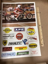 Rare Vintage Poster Superbike Mike Keyte Kawasaki Florida Motorcycle Daredevil