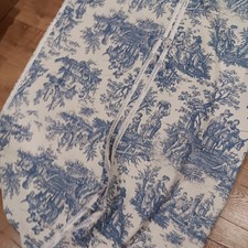 Waverly Country Life Vintage Toile Cotton Fabric Beige Blue, 5.5 yards