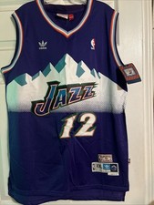 HARDWOOD Utah Jazz Jersey Mens XXL Purple NBA Basketball John Stockton 12 Adidas