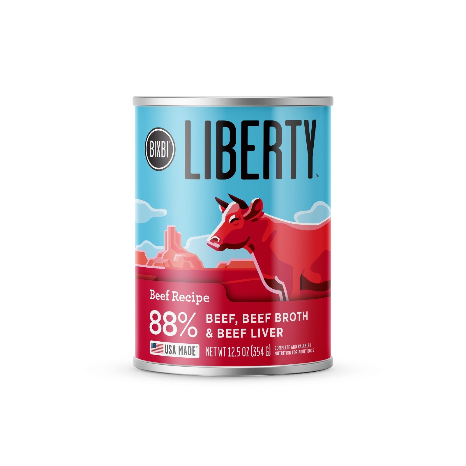 BIXBI Liberty Grain-Free Canned Wet Dog Food, Beef Recipe, 12.5 oz. Cans (Pac...