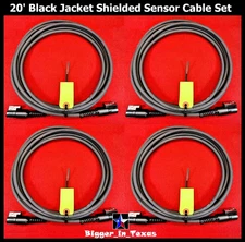 (4) New Hunter Alignment System Sensor Cable 20’ Black, Fully Shielded, USA MADE