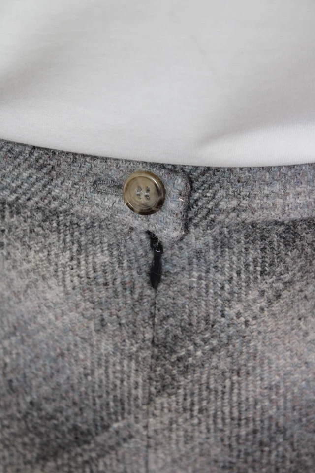 KORS Michael Kors Womens Back Zip Knee Length Plaid Pencil Skirt Gray Size 4 - Image 4 of 4