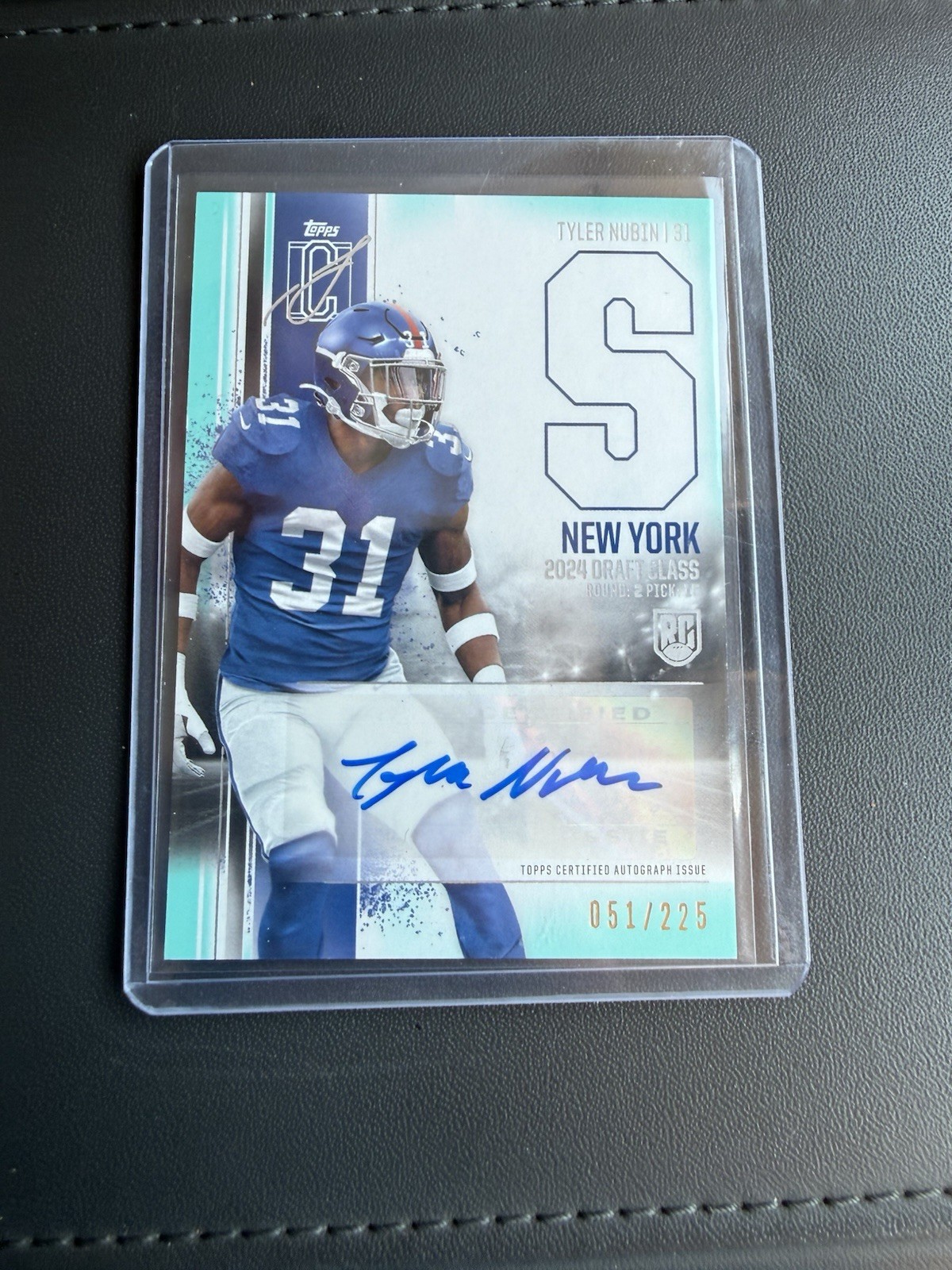 Tyler Nubin Topps Signature Class Rookie Class Autograph Variation #RCATN Teal