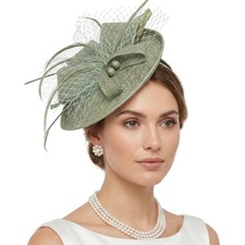 DRESHOW Fascinators Hats for Women Tea Party Hat Vintage Derby Pillbox Kentuc...