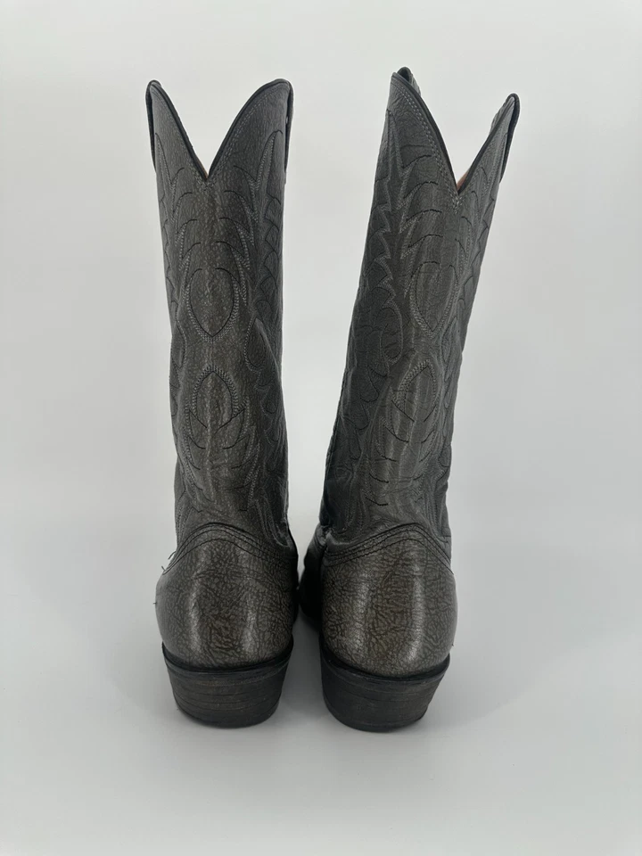 Nocona Vintage Black Leather Cowboy Boots Western Stitch Size 8D Made in USA - Image 3 of 4
