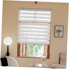 Zebra Blinds for Windows, 72" H x 24" W Roller Windows Shades, 24"Wx72"H White