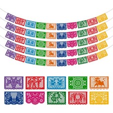 5 Pack Mexican Party Banners Papel Picado Mexicano para Fiesta Decorations 82...