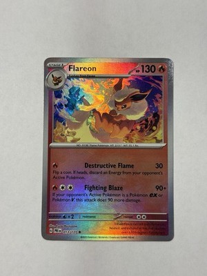 MISPRINT Flareon 013/131 Pokeball Missing Texture Card  Prismatic Evolutions