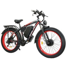 3000W E-Bike 34MPH 26" Fat Tire 52V Dual Motor 30Ah Electric Bicycle For Adults