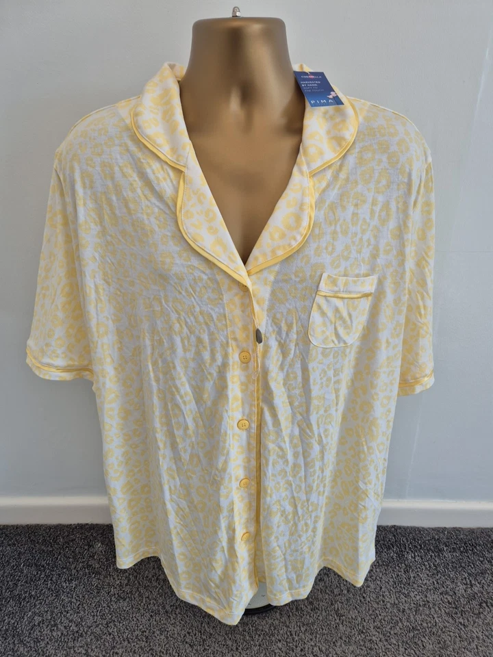 Conjunto de pjarma con estampado animal Cosabella para mujer mangas cortas y pantalones cortos talla 2xl limón  Foto 2 de 4