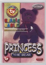 1999 Ty Beanie Babies Platinum Edition Princess the Bear #4300 04rl