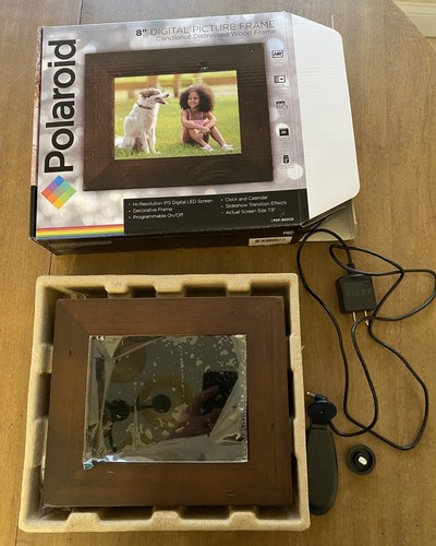 8" Digital Photo Frame Polaroid PDF-800CD Hi-Res Slideshow SD, USB, SDHC Flash - Picture 3 of 9