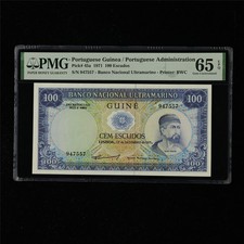 1971 Portuguese Guinea/Portuguese Administrtion 100 Escudos P-45a PMG 65 EPQ UNC