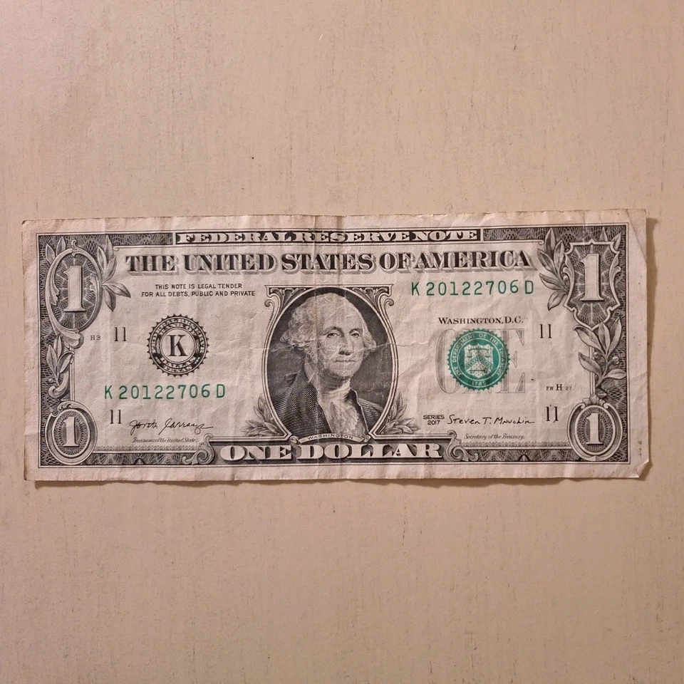June 27, 2012 Birthday note Fancy Serial Number One Dollar Bill  - Image 2 of 4