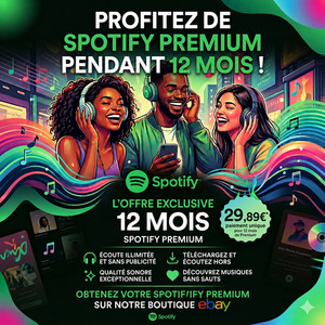 ★ SPOTIFY PREMIUM ★ 12 mois - 𝗟𝗶𝘃𝗿𝗮𝗶𝘀𝗼𝗻 𝗿𝗮𝗽𝗶𝗱𝗲